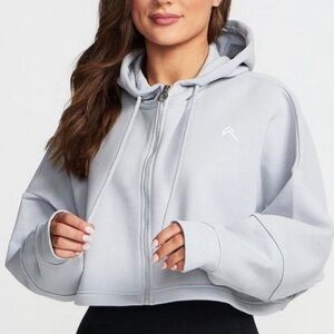 Oner Active Cropped Zip Hoodie Grey
